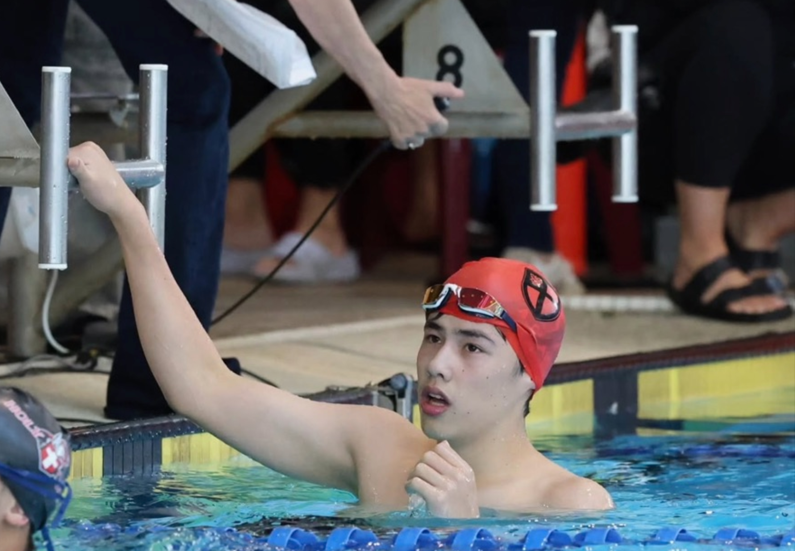 Allan swimming at St. George's School